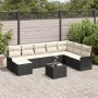 Conjunto de sofá de jardín de 8 piezas con cojines de ratán negro de , Sofás de exterior - Ref: Foro24-3345487, Precio: 501,0...