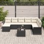Conjunto de sofá de jardín de 8 piezas con cojines de ratán negro de , Sofás de exterior - Ref: Foro24-3345487, Precio: 501,0...