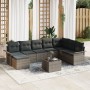 Juego de Sofá de Jardín de 8 Piezas con Cojines Gris Ratán Polimérico de , Sofás de exterior - Ref: Foro24-3345489, Precio: 5...