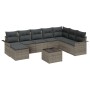 Juego de Sofá de Jardín de 8 Piezas con Cojines Gris Ratán Polimérico de , Sofás de exterior - Ref: Foro24-3345489, Precio: 5...