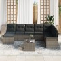 Juego de Sofá de Jardín de 8 Piezas con Cojines Gris Ratán Polimérico de , Sofás de exterior - Ref: Foro24-3345489, Precio: 5...