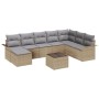 Set de Sofá de Jardín de 9 Piezas con Cojines de Ratán de Poliéster Negro de , Sofás de exterior - Ref: Foro24-3345490, Preci...