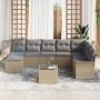 Set de Sofá de Jardín de 9 Piezas con Cojines de Ratán de Poliéster Negro de , Sofás de exterior - Ref: Foro24-3345490, Preci...