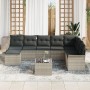 Juego de Sofá de Jardín de 9 Piezas con Cojines Ratán Poliéster Gris de , Sofás de exterior - Ref: Foro24-3345492, Precio: 61...