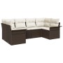 Conjunto de Sofá de Jardín de 6 Piezas con Cojines Marrón Poliratán de , Sofás de exterior - Ref: Foro24-3345498, Precio: 441...