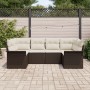 Conjunto de Sofá de Jardín de 6 Piezas con Cojines Marrón Poliratán de , Sofás de exterior - Ref: Foro24-3345498, Precio: 441...