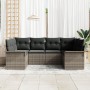 Conjunto de Sofá de Jardín de 6 Piezas con Cojines Ratán Sintético Gris de , Sofás de exterior - Ref: Foro24-3345499, Precio:...
