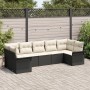 Conjunto de sofá de jardín de 7 piezas con cojines en poliratán negro de , Sofás de exterior - Ref: Foro24-3345507, Precio: 4...
