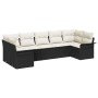 Conjunto de sofá de jardín de 7 piezas con cojines en poliratán negro de , Sofás de exterior - Ref: Foro24-3345507, Precio: 4...