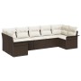 Conjunto de sofá de jardín de 7 piezas con cojines marrón de ratán plástico de , Sofás de exterior - Ref: Foro24-3345508, Pre...
