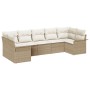 Juego de Sofá de Jardín de 7 Piezas con Cojines en Ratán Sintético Beige de , Sofás de exterior - Ref: Foro24-3345511, Precio...