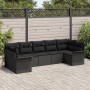 Conjunto de sofá de jardín de 7 piezas con cojines Negro Rattan de , Sofás de exterior - Ref: Foro24-3345513, Precio: 497,48 ...