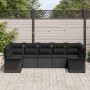 Conjunto de sofá de jardín de 7 piezas con cojines Negro Rattan de , Sofás de exterior - Ref: Foro24-3345513, Precio: 497,48 ...