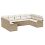 Juego de Sofá de Jardín de 9 Piezas con Cojines Beige Ratán Poliéster de , Sofás de exterior - Ref: Foro24-3345521, Precio: 6...