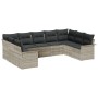 Conjunto de Sofá de Jardín de 9 Piezas con Cojines Gris Claro Poliratán de , Sofás de exterior - Ref: Foro24-3345522, Precio:...
