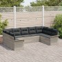 Conjunto de Sofá de Jardín de 9 Piezas con Cojines Gris Claro Poliratán de , Sofás de exterior - Ref: Foro24-3345522, Precio:...