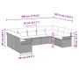 Conjunto de Sofá de Jardín de 9 Piezas con Cojines Gris Claro Poliratán de , Sofás de exterior - Ref: Foro24-3345522, Precio:...