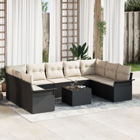 Juego de Sofá de Jardín de 9 Piezas con Cojines en Poliratán Marrón de , Sofás de exterior - Ref: Foro24-3345527, Precio: 571...