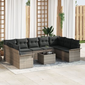 Juego de Sofá de Jardín de 9 Piezas con Cojines Ratán Poli de , Sofás de exterior - Ref: Foro24-3345529, Precio: 607,70 €, De...