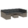 Juego de Sofá de Jardín de 9 Piezas con Cojines Ratán Poli de , Sofás de exterior - Ref: Foro24-3345529, Precio: 607,70 €, De...