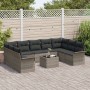 Juego de Sofá de Jardín de 9 Piezas con Cojines Ratán Poli de , Sofás de exterior - Ref: Foro24-3345529, Precio: 607,70 €, De...