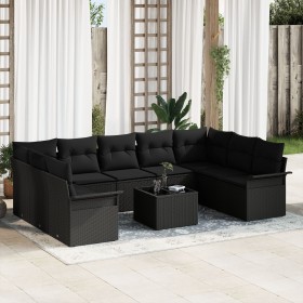 Juego de Sofá de Jardín de 10 Piezas con Cojines Beige Poliratán de , Sofás de exterior - Ref: Foro24-3345533, Precio: 634,57...