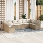 Juego de sofá de 10 piezas con cojines Beige Ratán Sintético de , Sofás de exterior - Ref: Foro24-3345541, Precio: 677,31 €, ...