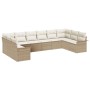 Juego de sofá de 10 piezas con cojines Beige Ratán Sintético de , Sofás de exterior - Ref: Foro24-3345541, Precio: 677,31 €, ...
