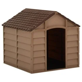 Caseta para perros marrón PP 71x71,5x68 cm de vidaXL, Casetas para perros - Ref: Foro24-316180, Precio: 87,27 €, Descuento: %
