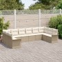 Juego de sofá de 10 piezas con cojines Beige Ratán Sintético de , Sofás de exterior - Ref: Foro24-3345541, Precio: 677,31 €, ...
