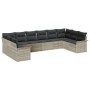 Set de Sofá Jardín 10 Piezas Cojines Gris Claro Poliratán de , Sofás de exterior - Ref: Foro24-3345542, Precio: 700,57 €, Des...