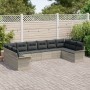 Set de Sofá Jardín 10 Piezas Cojines Gris Claro Poliratán de , Sofás de exterior - Ref: Foro24-3345542, Precio: 700,57 €, Des...