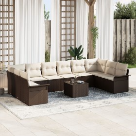 Conjunto de Sofá de Jardín de 10 Piezas con Cojines Gris Poliratán de , Sofás de exterior - Ref: Foro24-3345548, Precio: 726,...