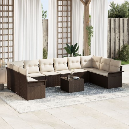 Conjunto de Sofá de Jardín de 10 Piezas con Cojines Gris Poliratán de , Sofás de exterior - Ref: Foro24-3345548, Precio: 726,...