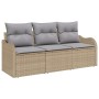 Juego de Sofá de Jardín de 3 piezas con Cojines Beige de Poliratán de , Sofás de exterior - Ref: Foro24-3345560, Precio: 223,...