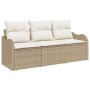 Juego de sofá de jardín de 3 piezas con cojines beige de poliratán de , Sofás de exterior - Ref: Foro24-3345561, Precio: 226,...