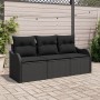Juego de Sofá de Jardín de 3 Piezas con Cojines Negro Poliratán de , Sofás de exterior - Ref: Foro24-3345563, Precio: 220,38 ...
