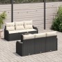 Conjunto de Sofá de Jardín de 7 Piezas con Cojines Negro Poliratán de , Sofás de exterior - Ref: Foro24-3345587, Precio: 475,...