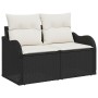 Conjunto de Sofá de Jardín de 7 Piezas con Cojines Negro Poliratán de , Sofás de exterior - Ref: Foro24-3345587, Precio: 475,...