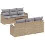 Juego de Sofá de Jardín de 7 piezas con Cojines Beige Poliratán de , Sofás de exterior - Ref: Foro24-3345590, Precio: 491,97 ...