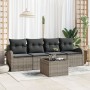 Juego de Sofás de Jardín de 5 Piezas con Cojines Gris de Ratán de , Sofás de exterior - Ref: Foro24-3345909, Precio: 310,14 €...