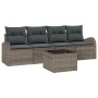 Juego de Sofás de Jardín de 5 Piezas con Cojines Gris de Ratán de , Sofás de exterior - Ref: Foro24-3345909, Precio: 310,14 €...
