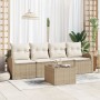 Conjunto de Sofás de Jardín de 5 Piezas con Cojines Beige de Ratán Polipropileno de , Sofás de exterior - Ref: Foro24-3345911...