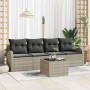 Set de Sofá de Jardín de 5 Piezas con Cojines Beige de Rattan de , Sofás de exterior - Ref: Foro24-3345912, Precio: 319,25 €,...