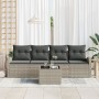 Set de Sofá de Jardín de 5 Piezas con Cojines Beige de Rattan de , Sofás de exterior - Ref: Foro24-3345912, Precio: 319,25 €,...