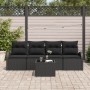 Set de Sofá de Jardín de 5 Piezas con Cojines Negro Ratán Poliéster de , Sofás de exterior - Ref: Foro24-3345913, Precio: 319...
