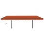 Toldo retráctil automático con postes naranja y marrón 6x3 m de vidaXL, Toldos - Ref: Foro24-3070210, Precio: 665,31 €, Descu...