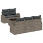 Juego de sofá de jardín de 6 piezas con cojines gris de ratán sintético de , Sofás de exterior - Ref: Foro24-3345919, Precio:...