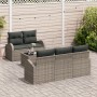 Juego de sofá de jardín de 6 piezas con cojines gris de ratán sintético de , Sofás de exterior - Ref: Foro24-3345919, Precio:...
