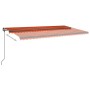 Toldo retráctil automático con postes naranja y marrón 6x3 m de vidaXL, Toldos - Ref: Foro24-3070210, Precio: 665,31 €, Descu...